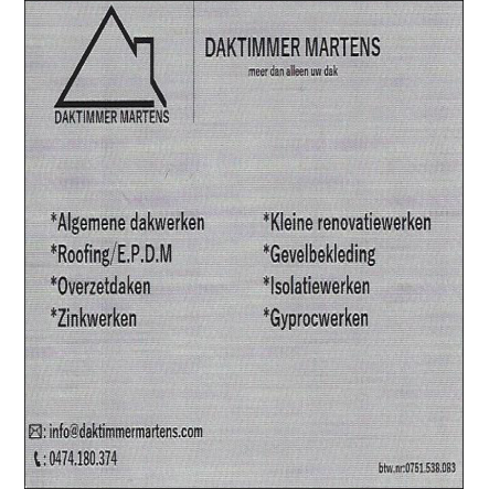 Daktimmer Martens