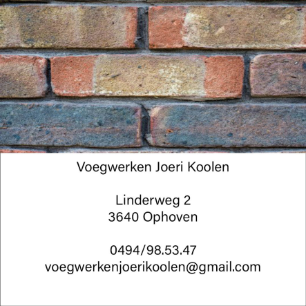 Voegwerken Joeri Koolen